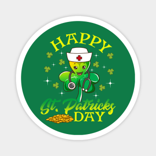 Nurse Shamrock Happy St Patricks Day EMT Magnet